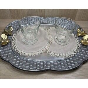 La Rochere Set Of 2 Paris Musees  Napoleon Bees Glass Tumblers 4"